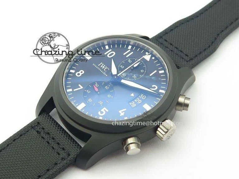 MIROTIME 0412 EasyCare Pilot Chrono IW388001 Real Ceramic ZF 1:1 Best Edition On Black Nylon Strap A 7279
